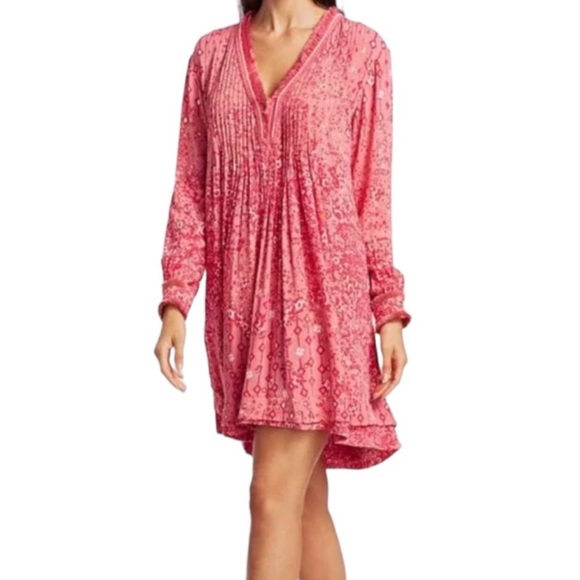 POUPETTE ST. BARTH Ola Long Sleeve Mini Dress Pink medium - Picture 1 of 6